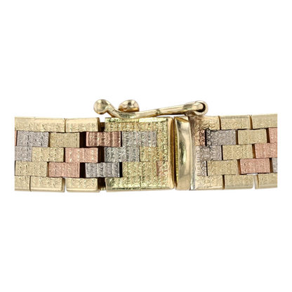 14K Tri-Tone Gold Chain Bracelet