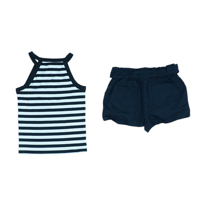 Black Striped Sleeveless Set