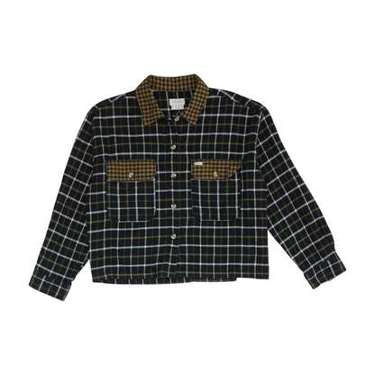 Black Check Flannel Button Down