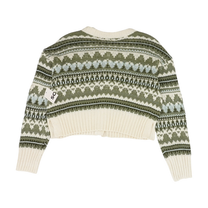 Green Print Cardigan Sweater