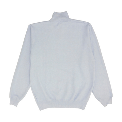 Blue Solid 1/4 Zip Sweater