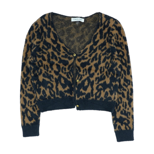 Brown Animal Print Cardigan Sweater