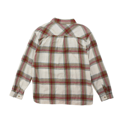 White Plaid Flannel Button Down