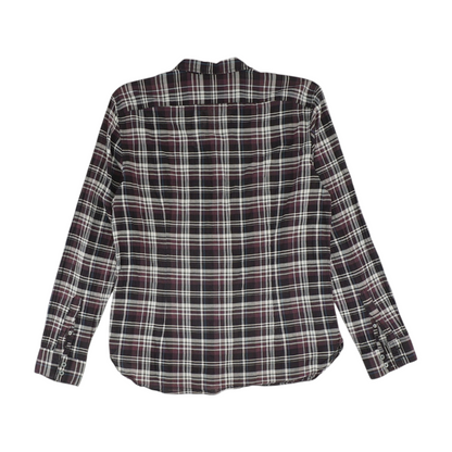Maroon Plaid Long Sleeve Button Down