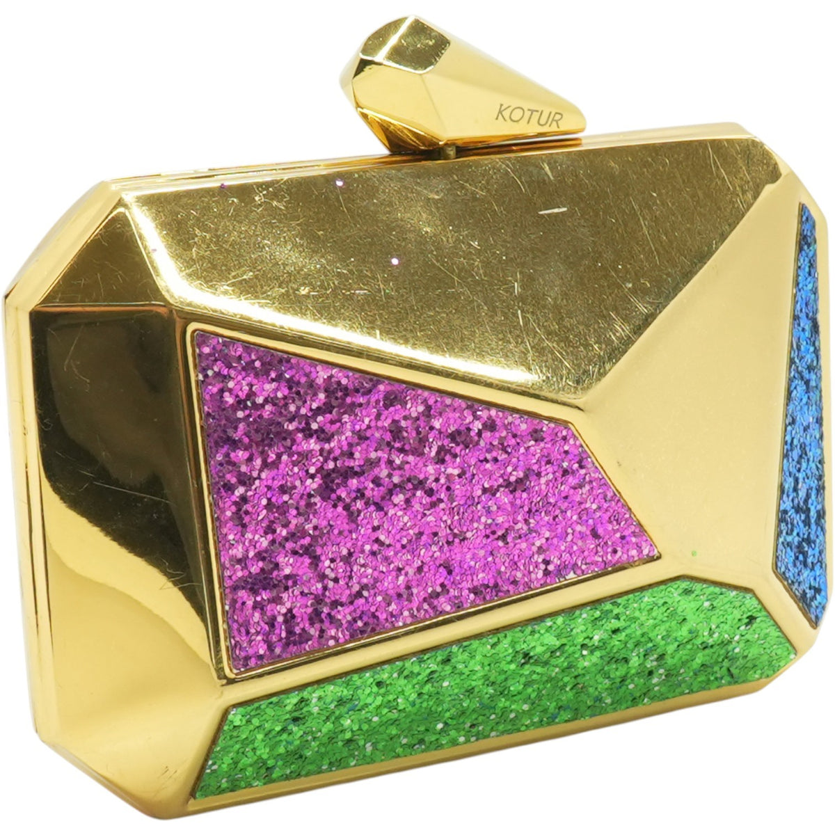 Kotur Pearce Minaudiere in Gold with Multicolor Glitter – Image 3