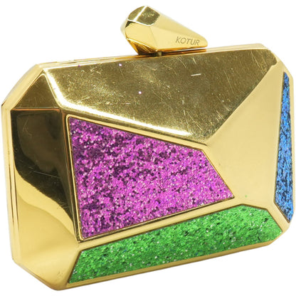 Kotur Pearce Minaudiere in Gold with Multicolor Glitter – Image 3