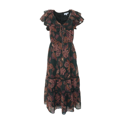 Black Floral Midi Dress
