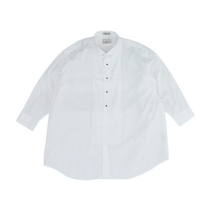White Solid Tuxedo Button Down