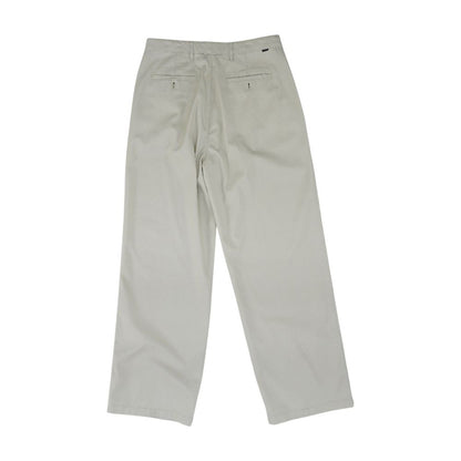 Beige Solid Pants
