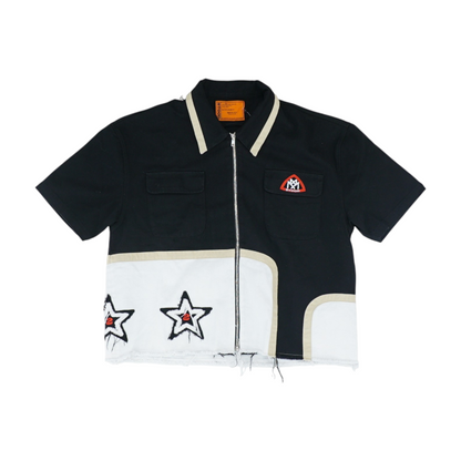 Black Color Block Jacket