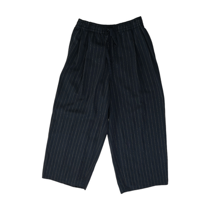 Black Striped Chino Capris