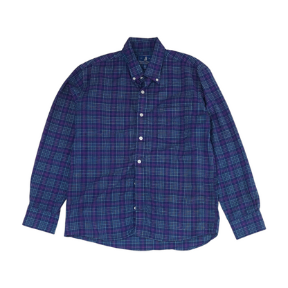 Purple Plaid Long Sleeve Button Down