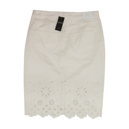 White Petite Midi Skirt