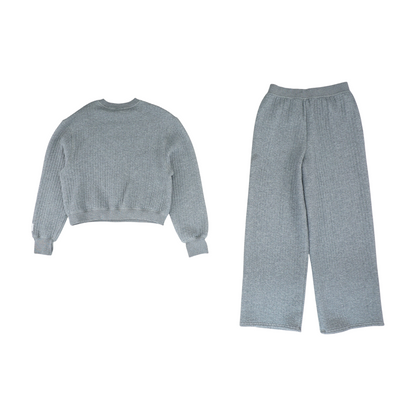 Gray Solid Pant Set