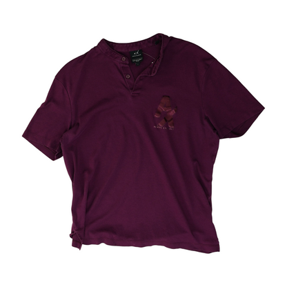 Purple Solid Henley T-Shirt