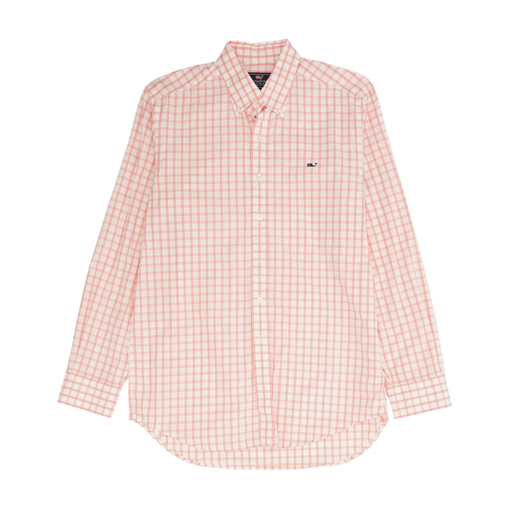Pink Check Long Sleeve Button Down
