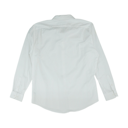 White Solid Long Sleeve Button Down