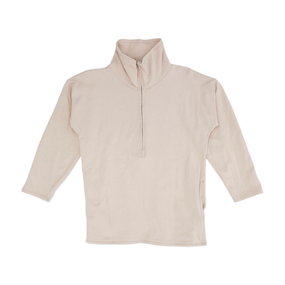 Peach Solid 1/4 Zip Pullover