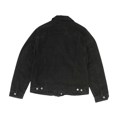 Black Solid Denim Jacket