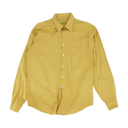 Mustard Solid Long Sleeve Button Down