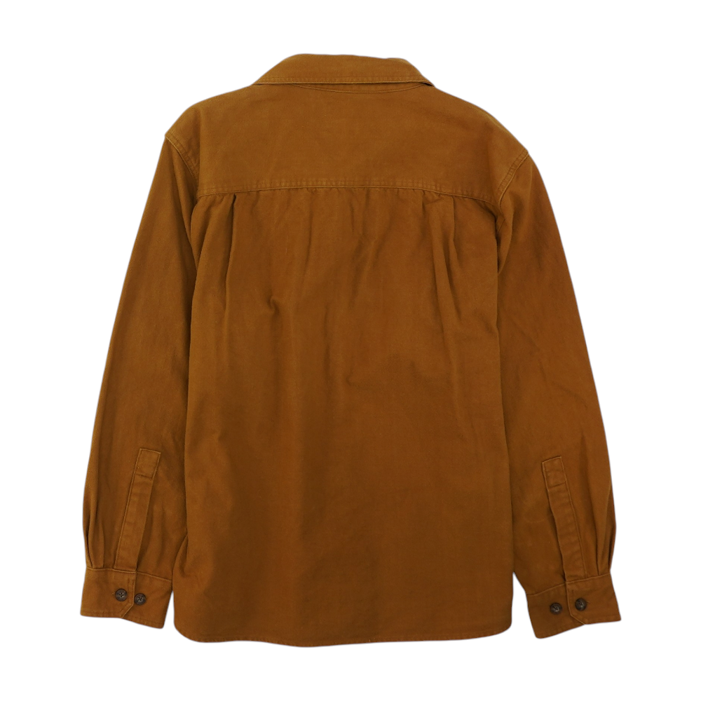 Brown Solid Flannel Button Down