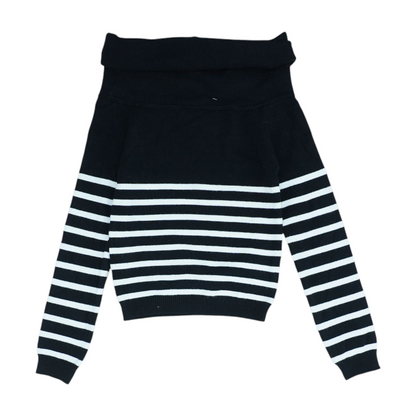 Black Striped Pullover Sweater