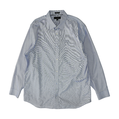 Blue Solid Long Sleeve Button Down