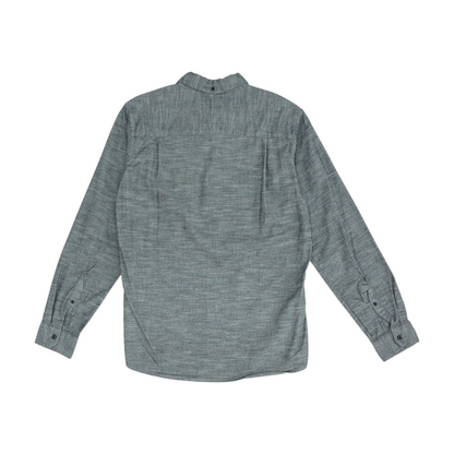 Gray Solid Long Sleeve Button Down