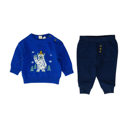 Blue Novelty Long Sleeve Set
