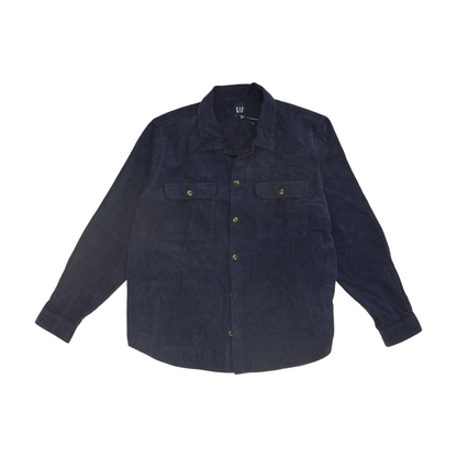 Navy Solid Long Sleeve Button Down