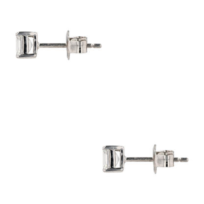 1 ctw Sterling Silver Lab Grown Diamond Stud Earrings