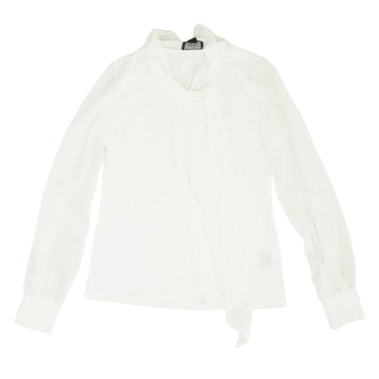 White Solid Long Sleeve Blouse