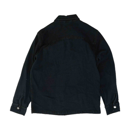 Black Solid Denim Jacket