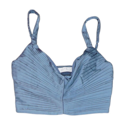 Blue Solid Sleeveless Blouse