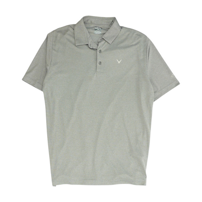 Gray Solid Short Sleeve Polo