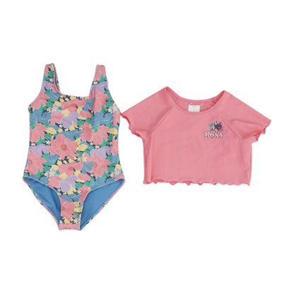 Pink Floral Swim Set