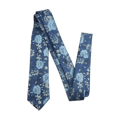 Navy Floral Neck Tie