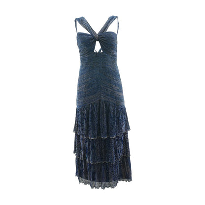 Blue Striped Midi Dress