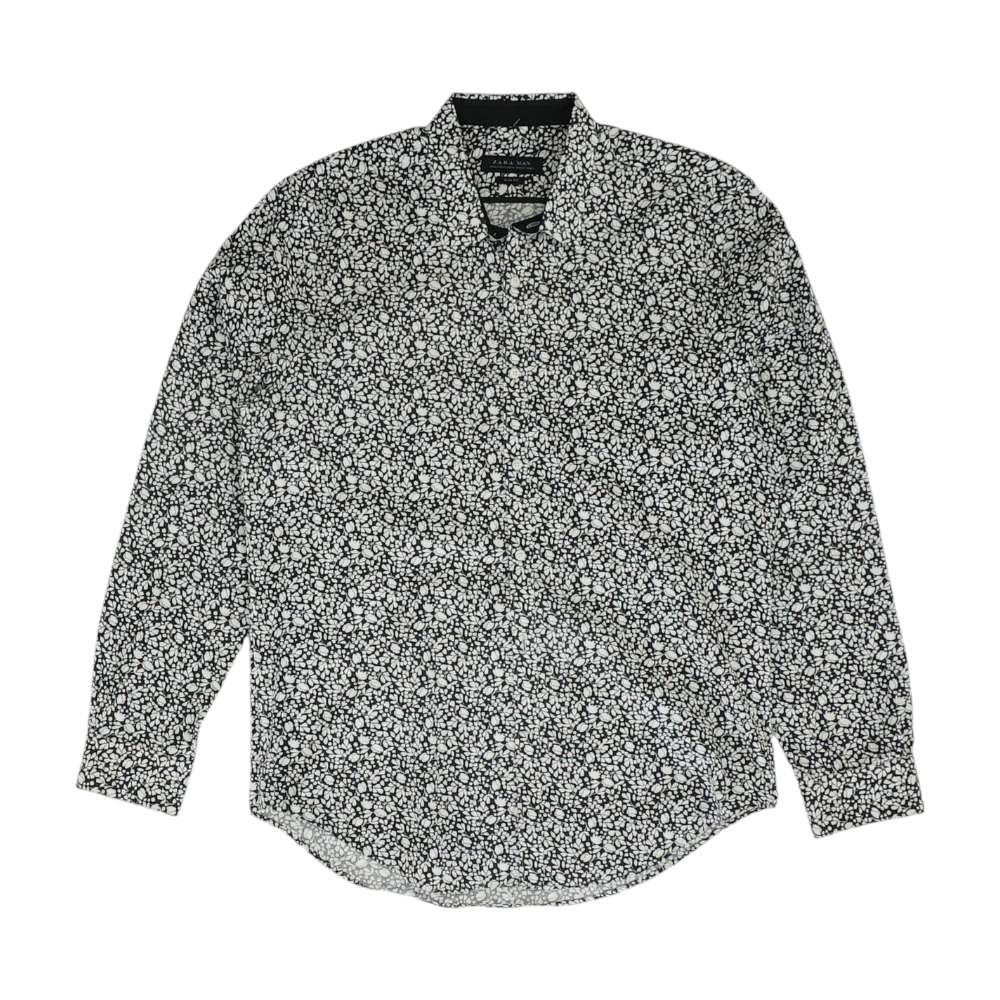 Black Floral Long Sleeve Button Down