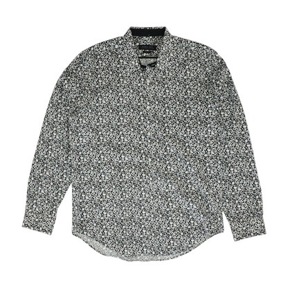 Black Floral Long Sleeve Button Down