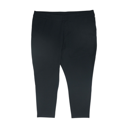 Black Solid Chino Capris