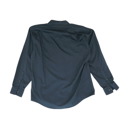 Black Solid Long Sleeve Button Down