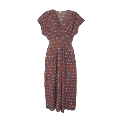 Brown Abstract Midi Dress