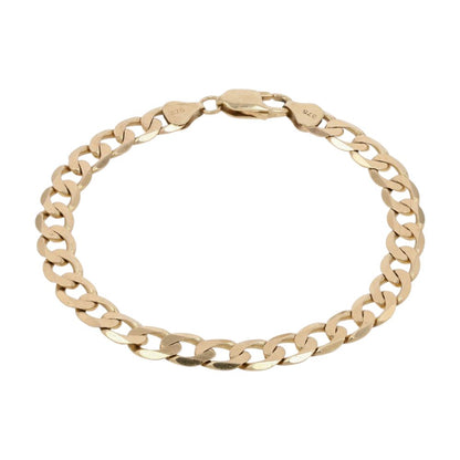 9K Gold Flat Curb Chain Bracelet