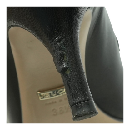 Black Buckle and Zip Detail Leather Ankle Booties
