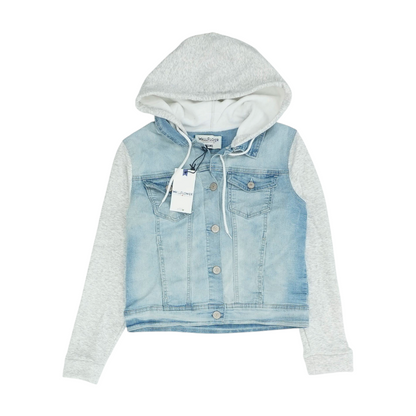 Blue Solid Denim Jacket