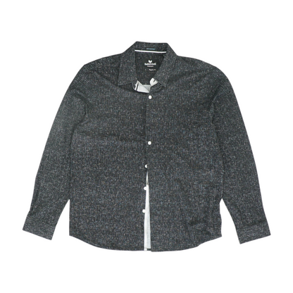 Black Abstract Long Sleeve Button Down