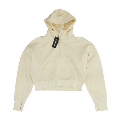 Beige Solid 1/4 Zip Pullover