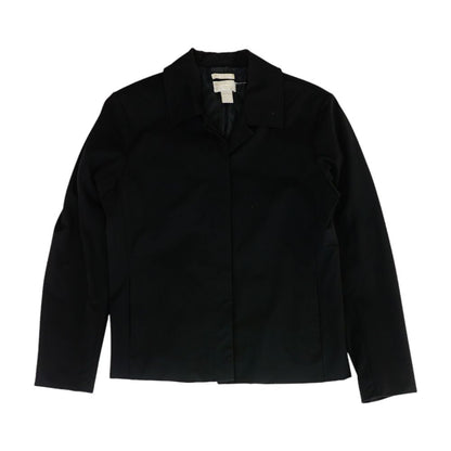 Vintage Black Solid Button Front Jacket