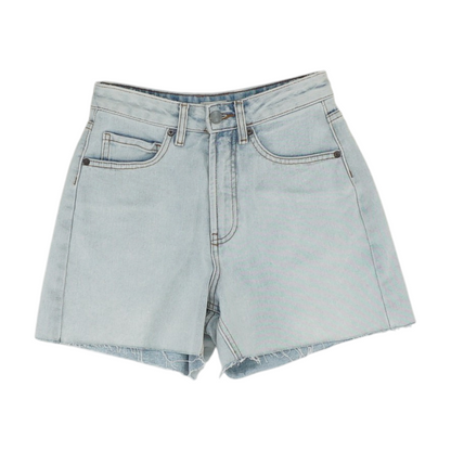 Blue Solid Denim Shorts